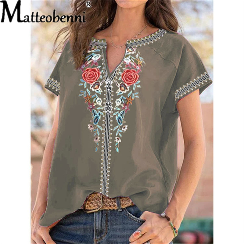 Urban Ethnic Fashion - Camiseta de manga corta con estampado