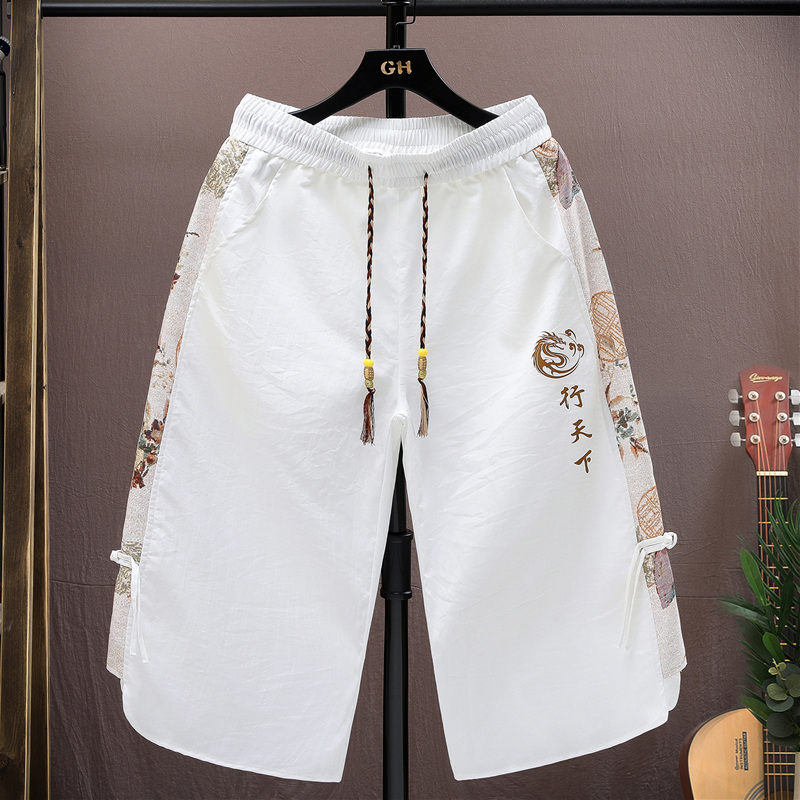 Urban Ethnic Fashion - Pantalones Cortos Casuales de Seda Helada