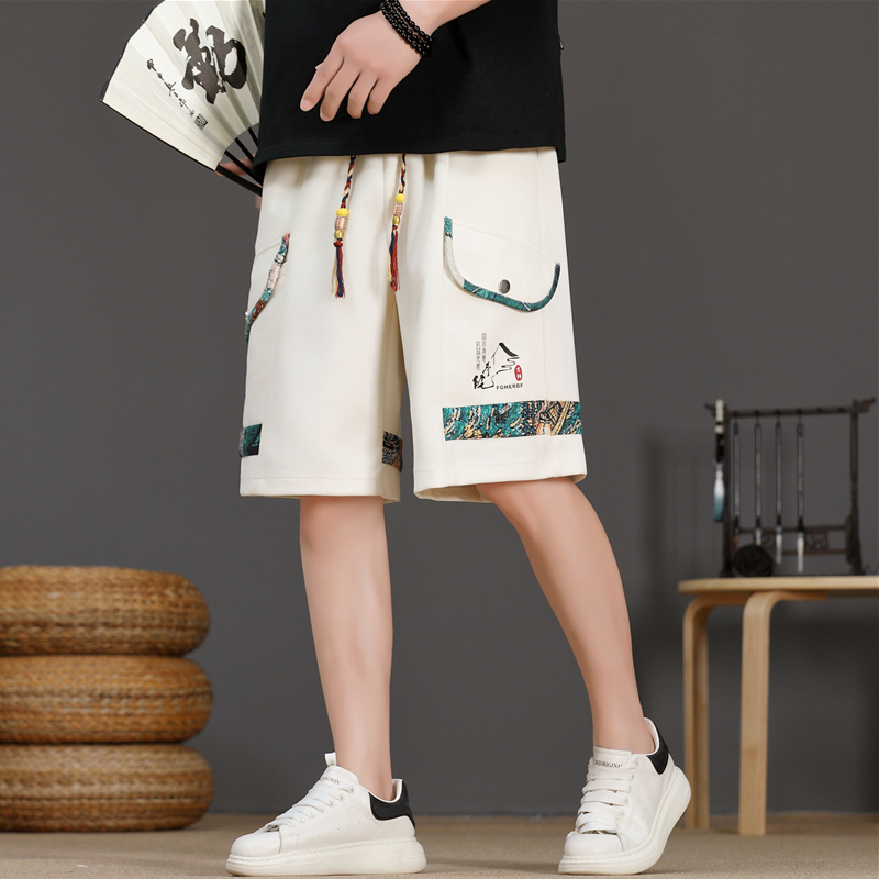 Urban Ethnic Fashion - Pantalones Cortos de Seda Helada para