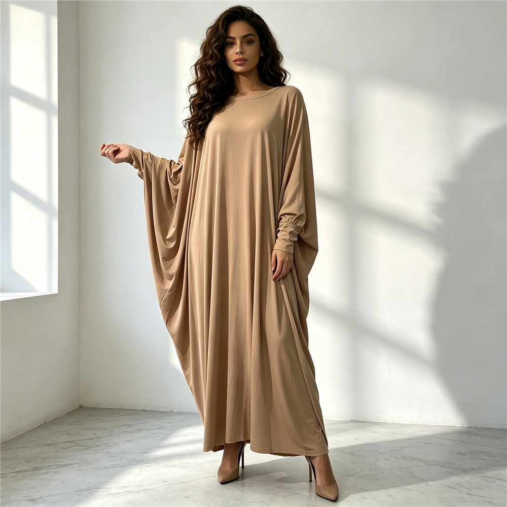 Abaya Modest Wear - Abaya musulmana de color sólido con