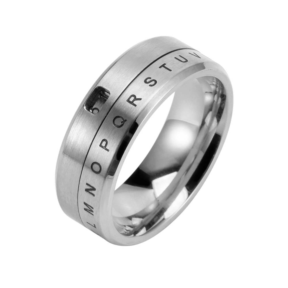 Urban Ethnic Fashion - Anillo giratorio de acero inoxidable para