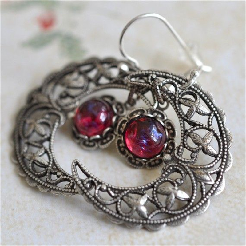 Ethnic Fashion Wear For Women - Pendientes Colgantes Vintage con Incrustaciones de
