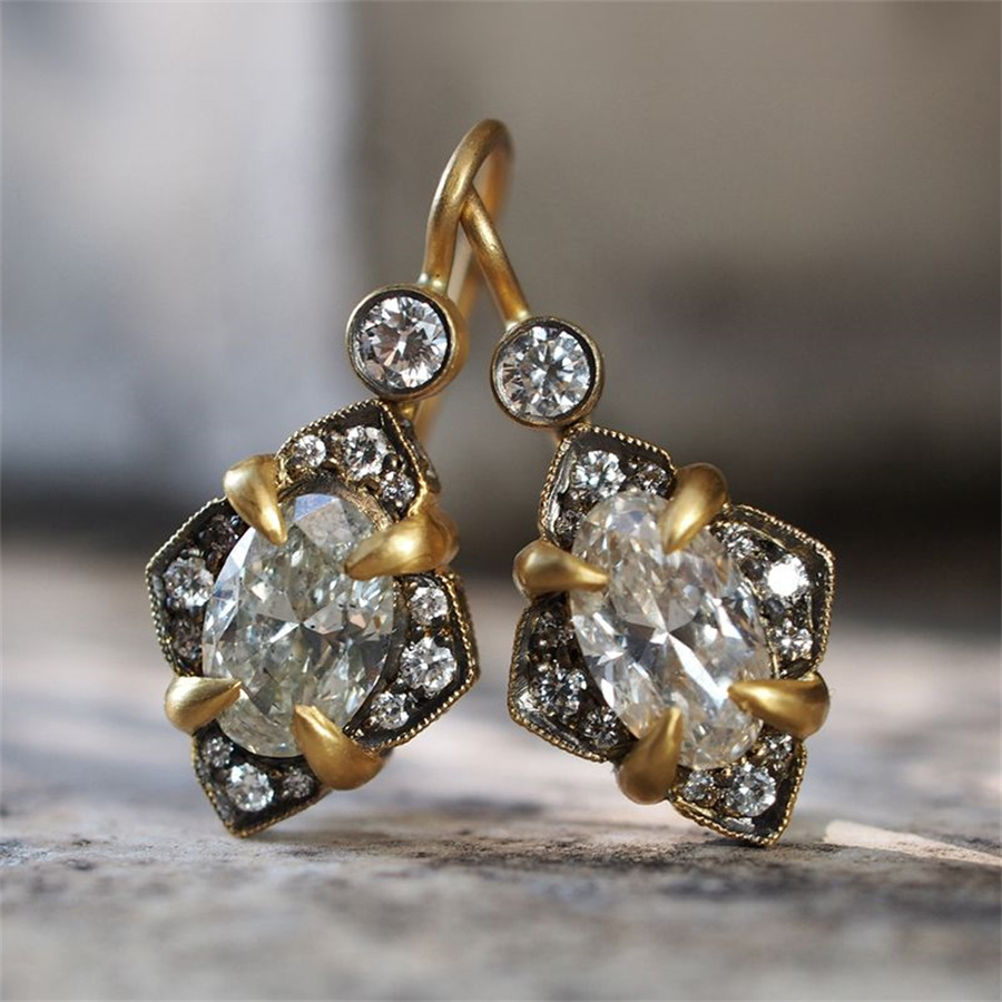 Ethnic Fashion Wear For Women - Pendientes Colgantes Vintage con Incrustaciones de
