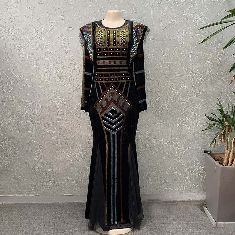 Vestido elegante Bazin rico ét - Ethnic Fashion House reseña y precio