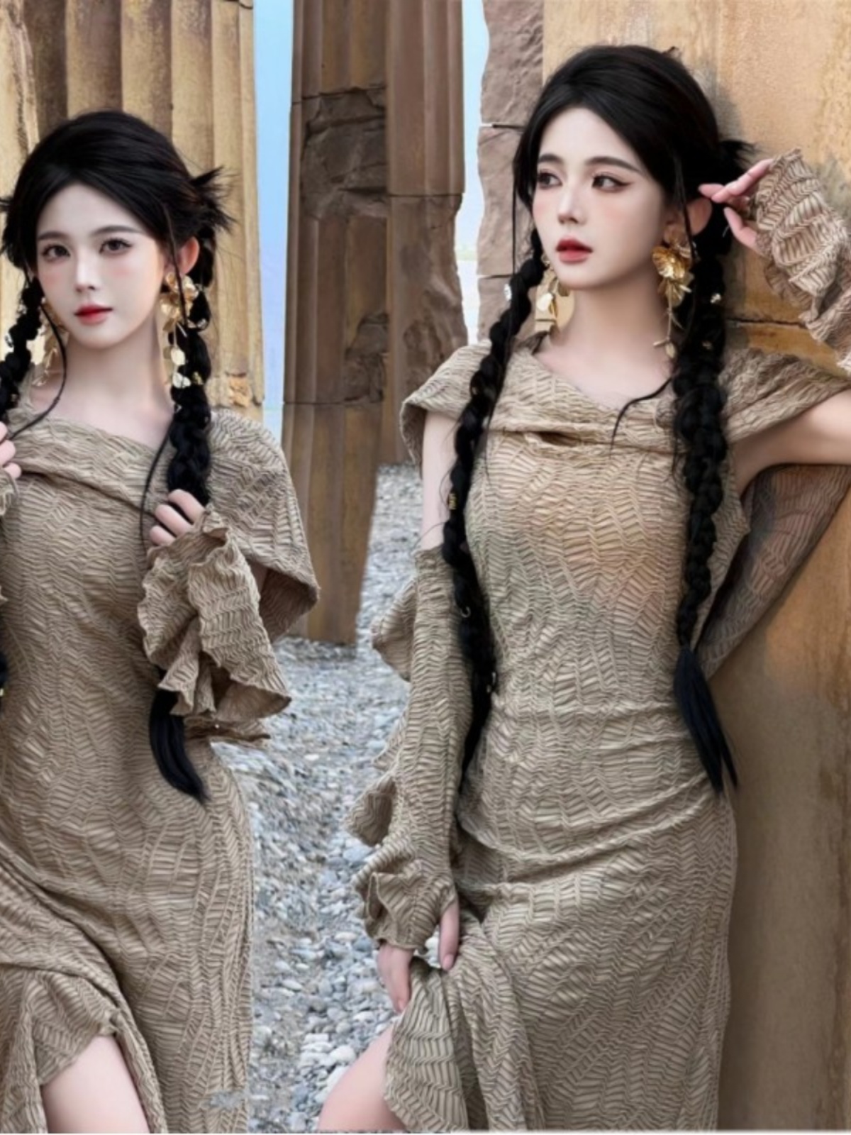Vestido Largo con Temática del - Ethnic Fashion Dress reseña y precio