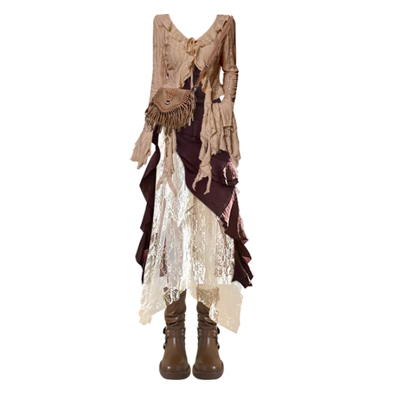 Otoño nuevo Top ajustado Irreg - Ethnic Fashion Dress reseña y precio
